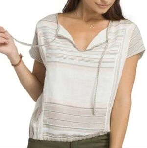 PrAna  stripe short sleeve blouse